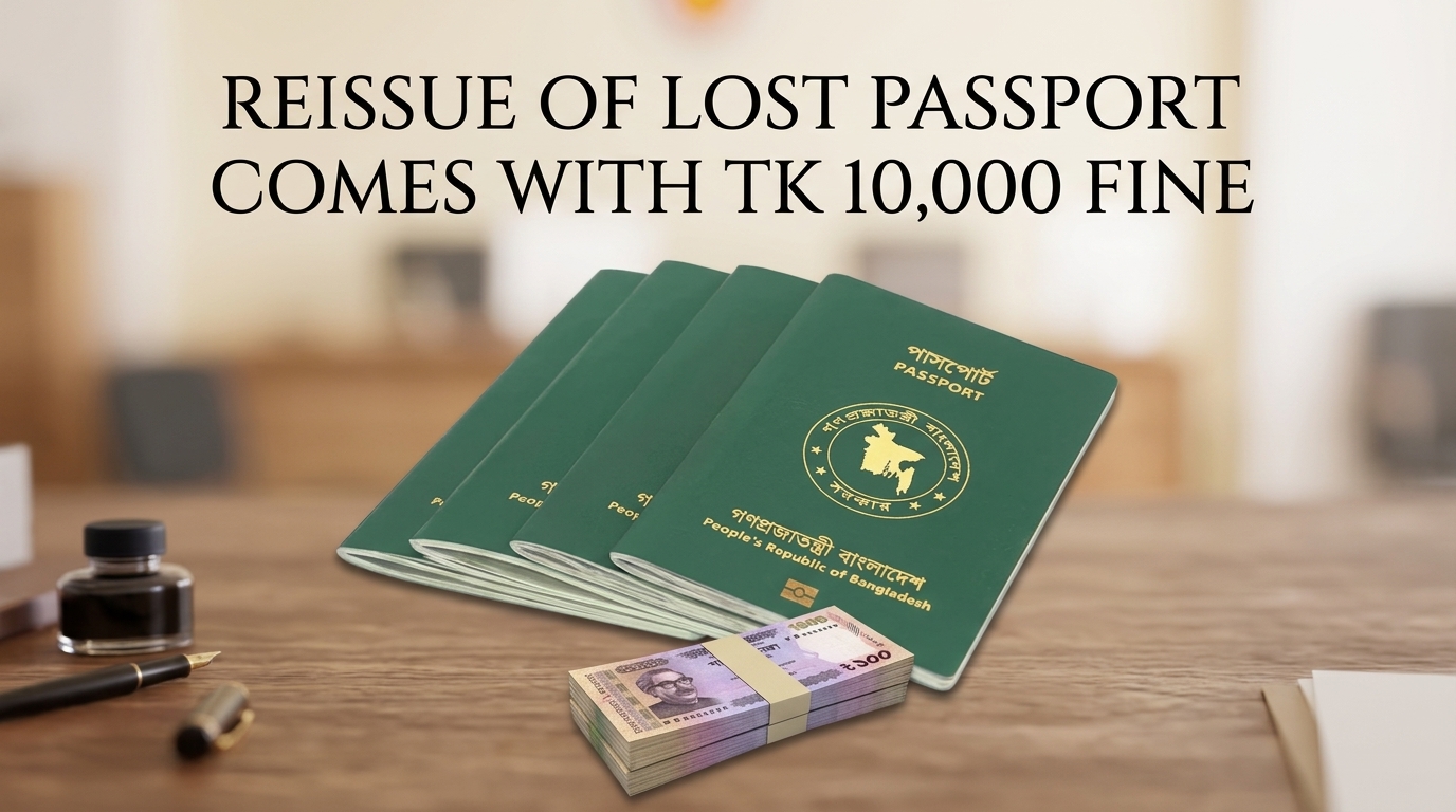 Reissue of Lost Passport Comes with Tk 10,000 Fine